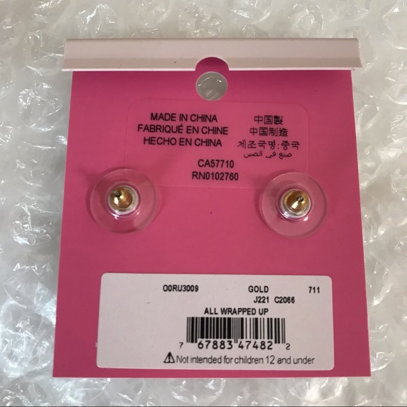 ❤️ Kate Spade all wrapped studs gold 💕 - Picture 6 of 6
